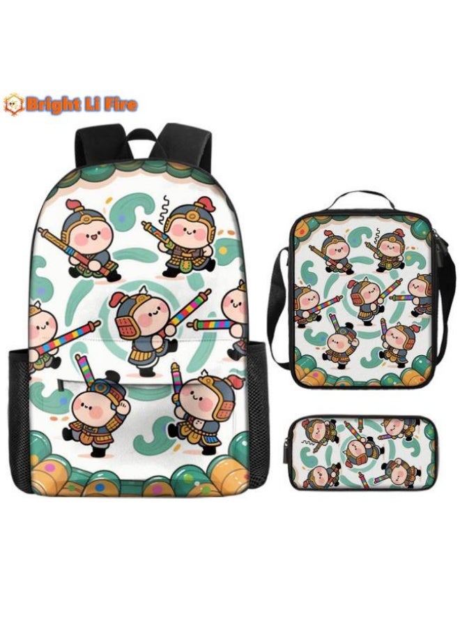 Bright Li Fire is a popular new interesting cartoon, fashionable and practical bag three-piece set (students, children, friends' outings, mountain climbing sports, etc. can be used) - 89 - Image 1