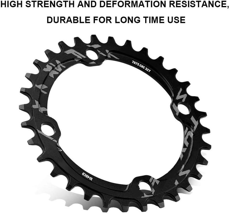 woobles Bike Chainring, 32/34/36/38T BCD 104 Mountain Bike Single Speed Chainring Suitable for Road Bike Mountain Bike - Image 4