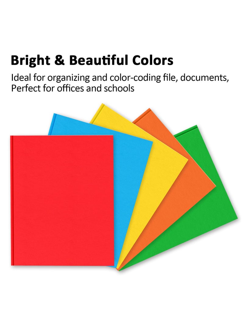 2 مجلدات جيب مع شوكات، 5 حزم مجلدات ورقية مع جيوب وشوكات، مجلدات ملفات مع مشابك، مجلدات ثقيلة ذات جيبين و 3 شوكات لحجم المكتب والمدرسة - Image 3