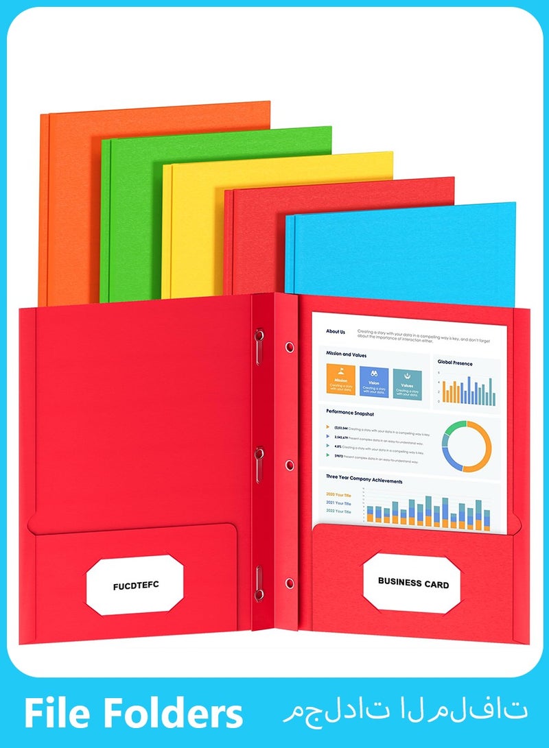 2 مجلدات جيب مع شوكات، 5 حزم مجلدات ورقية مع جيوب وشوكات، مجلدات ملفات مع مشابك، مجلدات ثقيلة ذات جيبين و 3 شوكات لحجم المكتب والمدرسة - Image 1