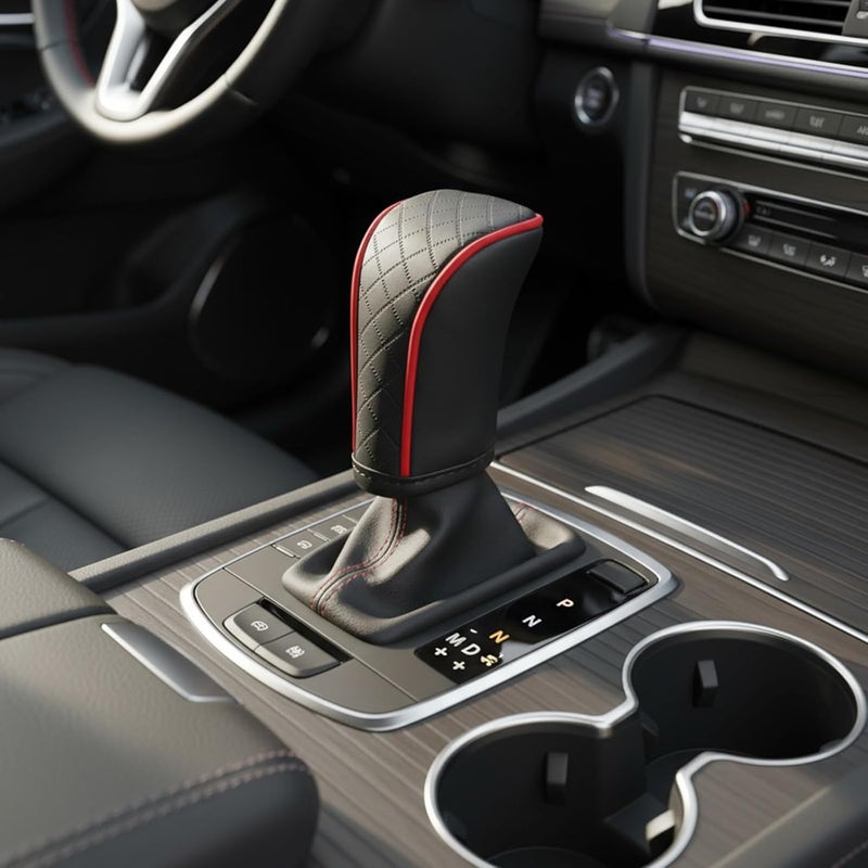 Upgrades Automotive Shifts Knob Cover PU Leather Not Slip Surfaces Car Gear Knob Protector Easy Installation Car Accessory Comfortable Leather Shifts Cover - Image 5