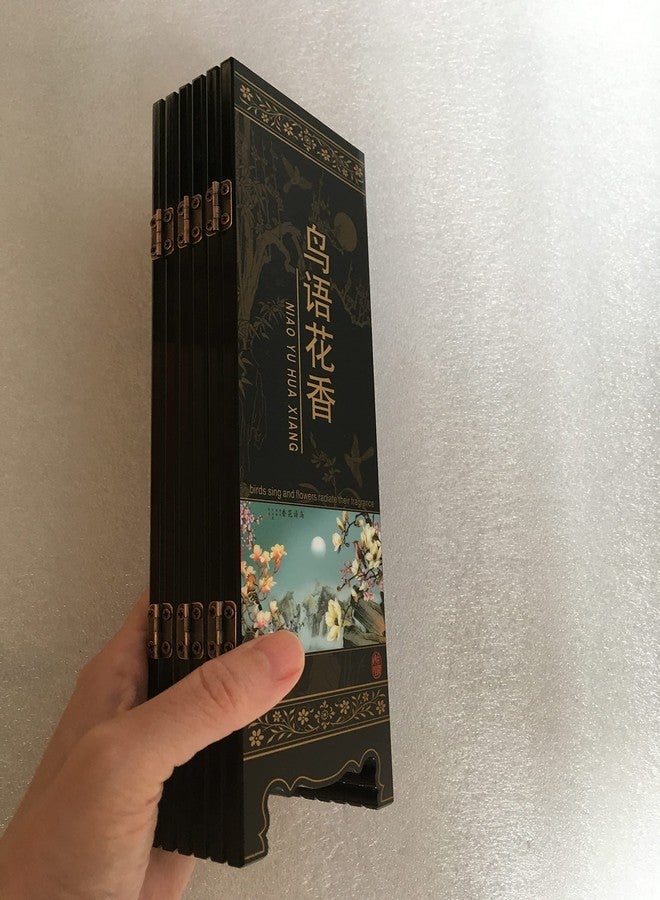 APERFECT ديكورات مثالية للمنزل، فاصل بستة ألواح، شاشة قابلة للطي صغيرة، أواني صينية مطلية بالورنيش، شاشة مكتبية صغيرة قابلة للطي، زينة فنغ شوي، هدية شرقية، هدية تجارية - Image 3