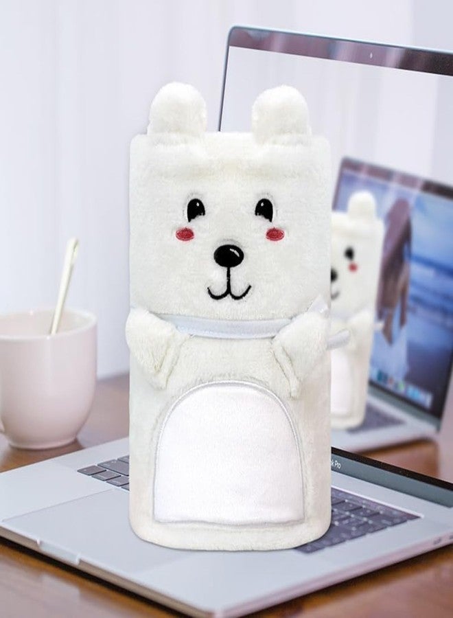 فوي دروب بطانية أطفال فائقة النعومة من فوي دروب، مناسبة للأطفال حديثي الولادة من الجنسين (100 سم × 80 سم)، مصنوعة من الصوف، خفيفة الوزن، لون أبيض. - Image 1