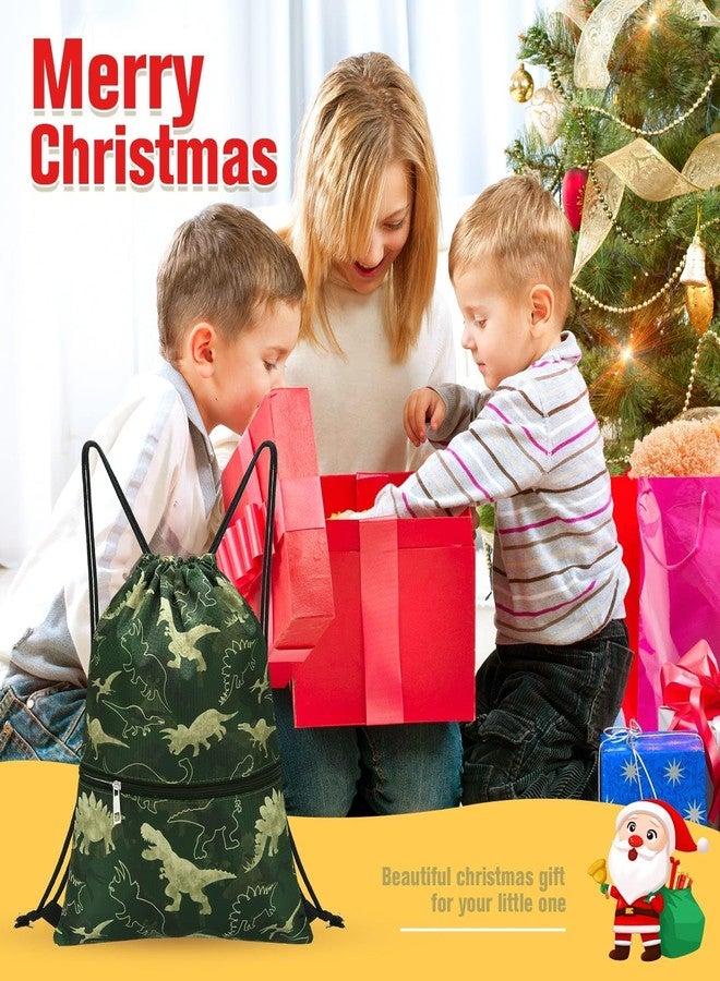 WAWSAM Dinosaur C Drawstring Backpack, Waterproof, 15 cu in, Polyester, Daypack Backpack for Boys Kids Swim Beach Gym Dance Travel - Image 2