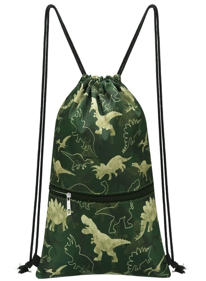 WAWSAM Dinosaur C Drawstring Backpack, Waterproof, 15 cu in, Polyester, Daypack Backpack for Boys Kids Swim Beach Gym Dance Travel - Image 1