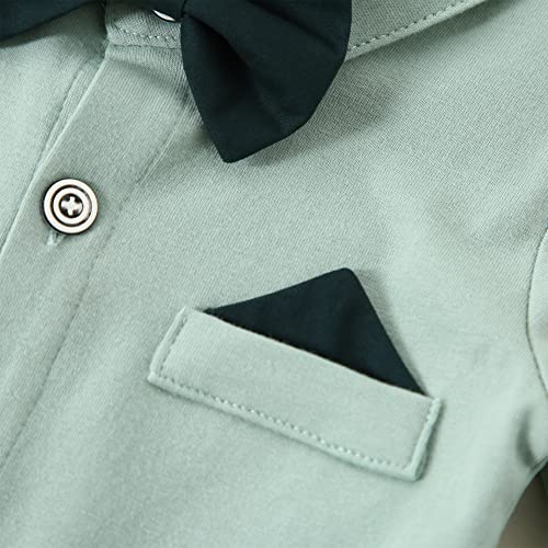 WESIDOM Baby Boy Clothes 0-24M Newborn Infant Gentleman Outfit, Shirt+Bowtie+Beret+Suspender Pant Baby boy Suit Clothing Set - Image 3