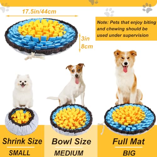 SZEE Snuffle Mat for Dogs Adjustable Sniffing Mat for Smell Training and Slow Eating Dog Snuffle Pad for Mental Stimulation and Enrichment Interactive Toys for Pets Yellow and Blue - Image 3