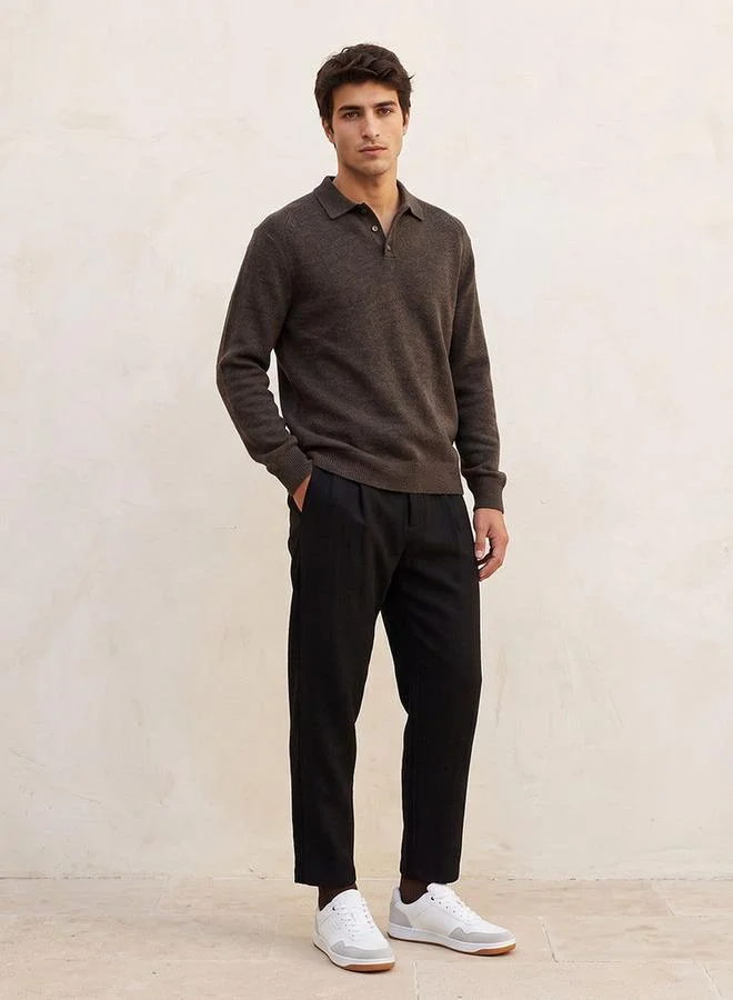 Splash FAV Smart Collared Textured Sweater