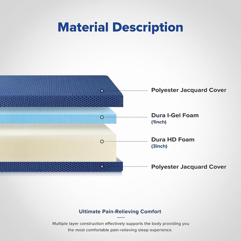 DEEP SLEEP Every Night Deep Sleep Tri-Folding Foam Mattress, 4" Single Size, Play Mat, Foldable Bed, Guest Beds, Portable Bed - Image 5