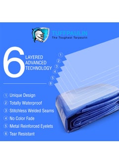 TUFFPAULIN TUFFPAULIN 24FT X 18FT 120 GSM Blue Tarpaulin Tirpal Tadpatri Tharpai Thadika Extra Strong Reinforced Eyelets UV Resistant 100 Waterproof Virgin 6 Layer MLCL 3D Rib Technology1 No  - Image 3