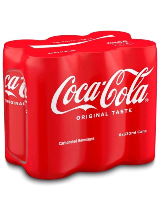 Coca-Cola Carbonated Soft Drink Classic - 330ml x 6