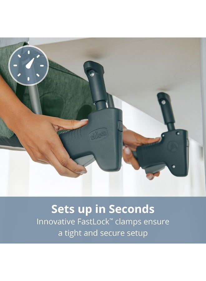 Chicco FastLock® Hook-On High Chair, Portable High Chair for Babies and Toddlers, Sets up in Seconds | Black/Black - Image 3