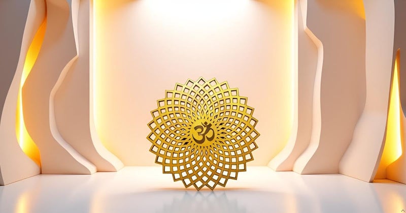 My Dream Carts 60x60cm Golden Om Round Decorative Wall Art Mdf Wooden Om Chakra For Temple, Living Room, Bedroom, Office, Hotel, Home Decor Items, Gift Item, Mandala Wall Hanging For House Decoration - Image 3
