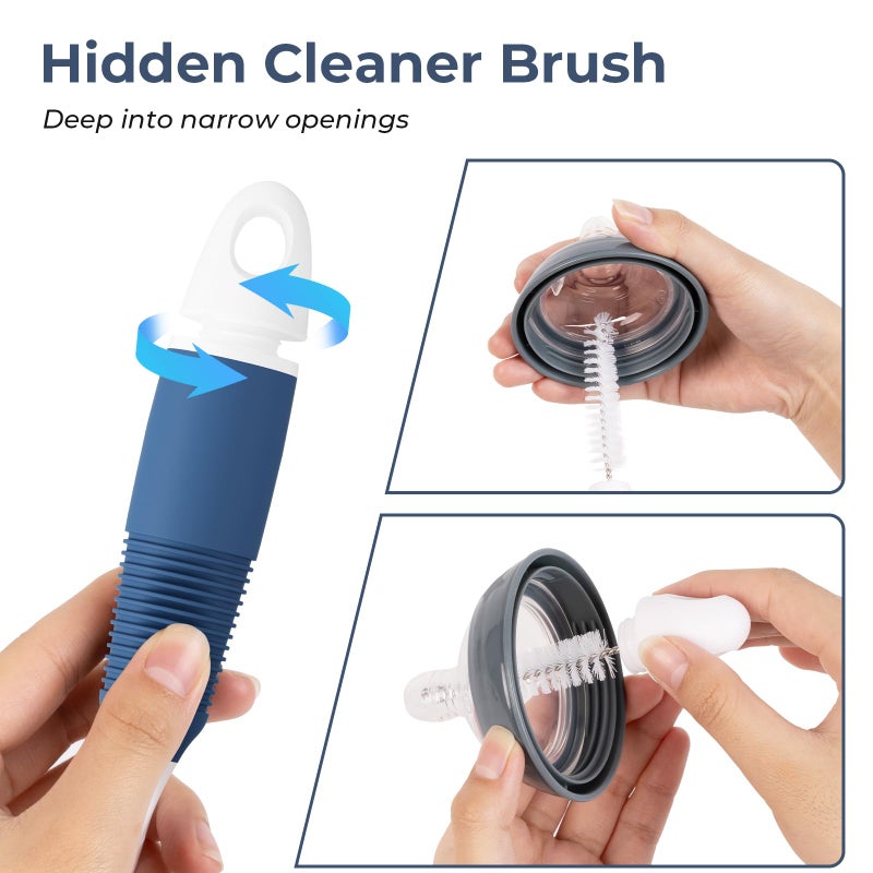 Amazer Bottle Brush Cleaner, Long Flexible Handle Bottle Brush Scrub for Water Bottles, Glasswares, Tumblers, Travel Coffee Mugs, 2 Pack - Image 3