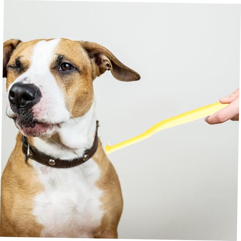 فرشاة أسنان ناعمة صغيرة للحيوانات الأليفة للكلاب والقطط مقبض طويل أداة تنظيف الفم شعيرات ناعمة - Image 3