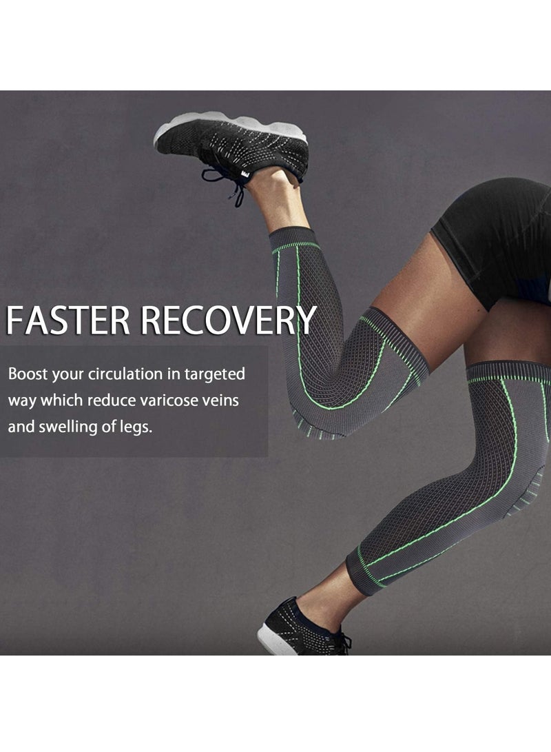 الحياة اليومية أكمام طويلة ضاغطة للركبة، مناسبة لرياضة كرة السلة للرجال والنساء، ورياضة ركوب الدراجات، والتهاب المفاصل - مقاس XL - Image 4