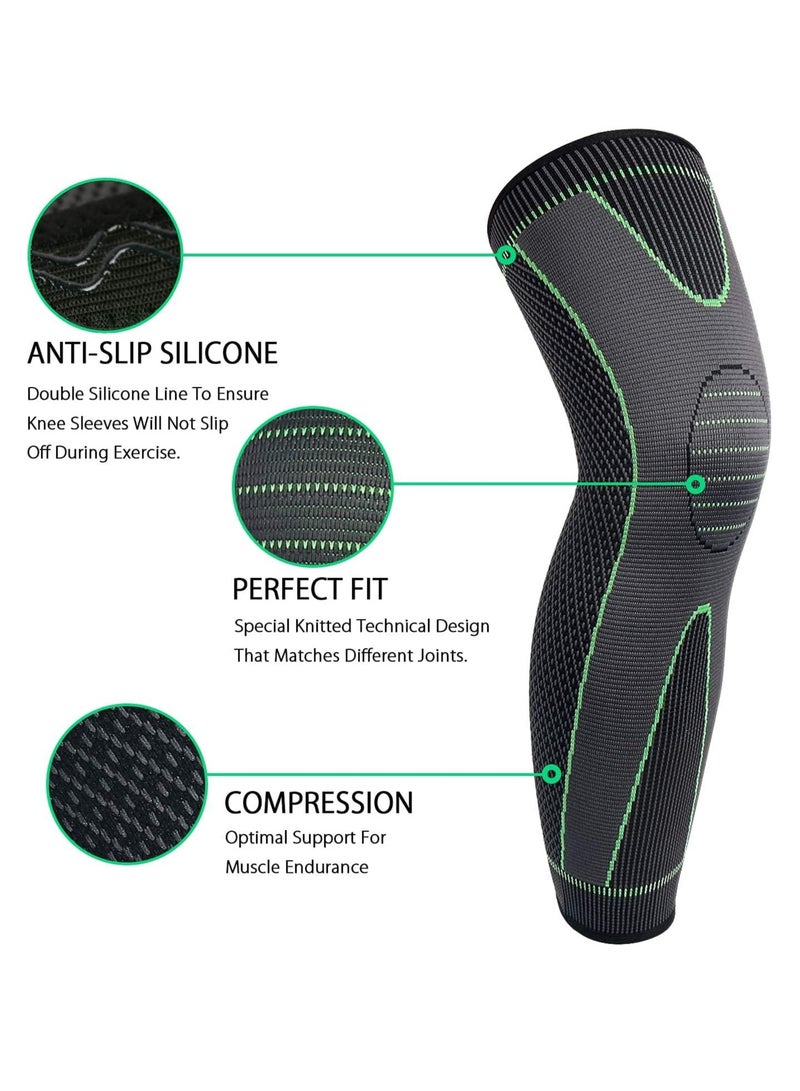 الحياة اليومية أكمام طويلة ضاغطة للركبة، مناسبة لرياضة كرة السلة للرجال والنساء، ورياضة ركوب الدراجات، والتهاب المفاصل - مقاس XL - Image 2