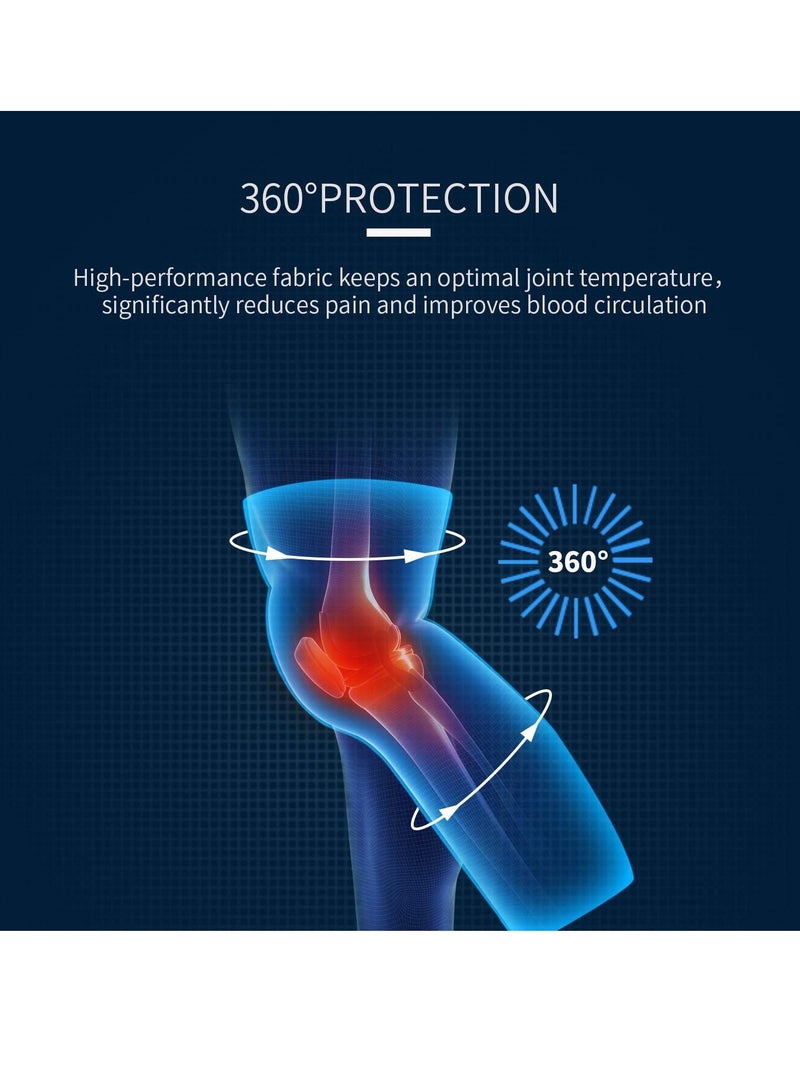 الحياة اليومية أكمام طويلة ضاغطة للركبة، مناسبة لرياضة كرة السلة للرجال والنساء، ورياضة ركوب الدراجات، والتهاب المفاصل - مقاس XL - Image 3