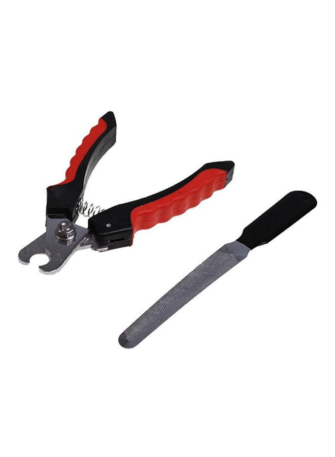 NIBEMINENT Pet Nail Clipper And Filer Set Black/Red/Silver - Image 1
