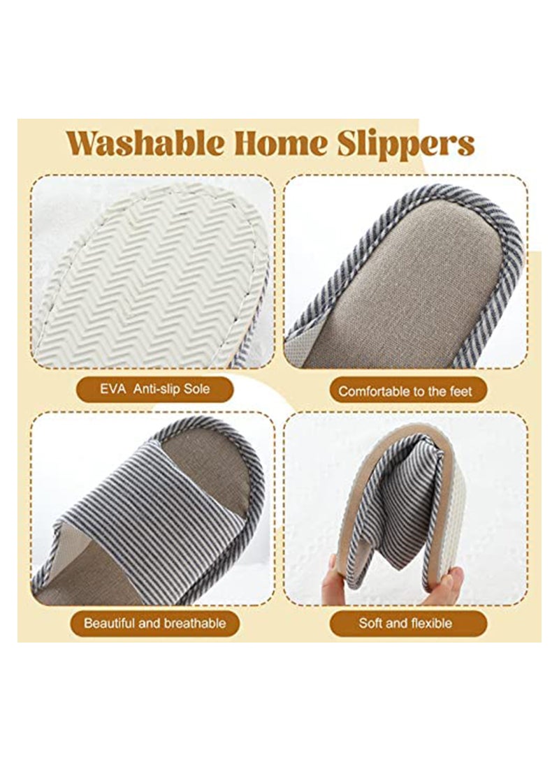 Excefore 4 Pairs Disposable House Slipper for Guests Open Toe Breathable Slippers Spa Slippers Comfortable Indoor Home Slippers - Image 5