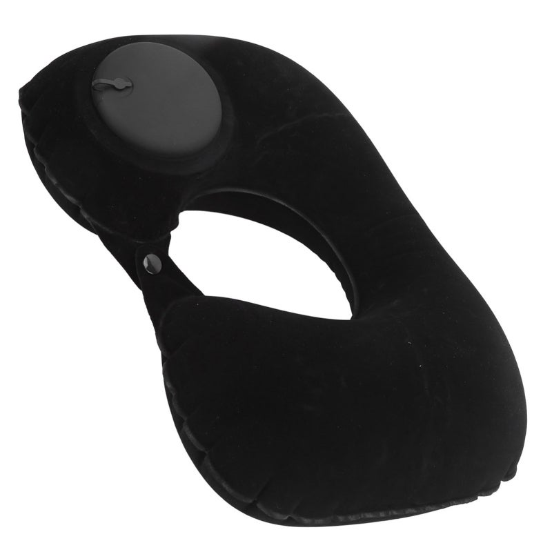U Shape Pillow Inflatable Head Rest - Press Inflate Cervical Protection Pillow With Fluffy PVC Material for Car Office Aircraft Travel - Image 5