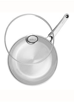 SONEX SONEX Supreme Frying Pan/Skillet 22cm (2 Ltr) – Stainless Steel, Glass Lid, Cool Ergonomic Handle, Sandwich Bottom, Durable Design, Dishwasher Safe, Stir Frying Pan, All Stoves Compatible  - Image 3