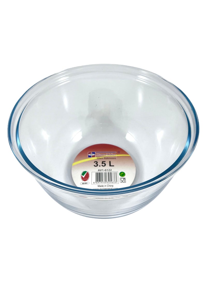 Homemaker Mixing And Baking Glass Bowl, 3.5 Lt Capacity - Clear - Image 3