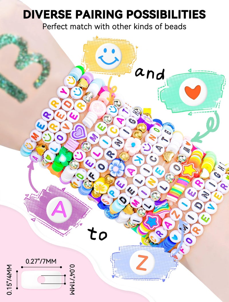 ARTDOT 1400 Pieces Letter Beads for Friendship Bracelets Making Kit, 28 Styles Assortment Jewelry Making Supplies Alphabet Beads Set with Cases Preppy Crafts - Image 4