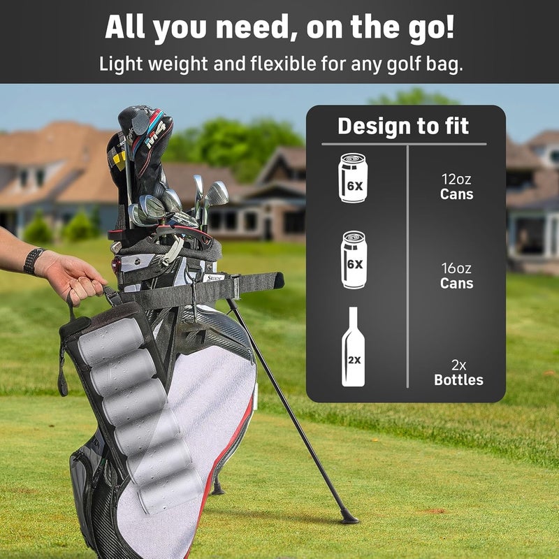 INTHEZONE Frostbox Golf Bag Cooler with Ice Pack | Insulated 6-Can Beer Sleeve | Stays Cold for Hours Discreet Hidden Design - Fits in Golf Bag - Image 2