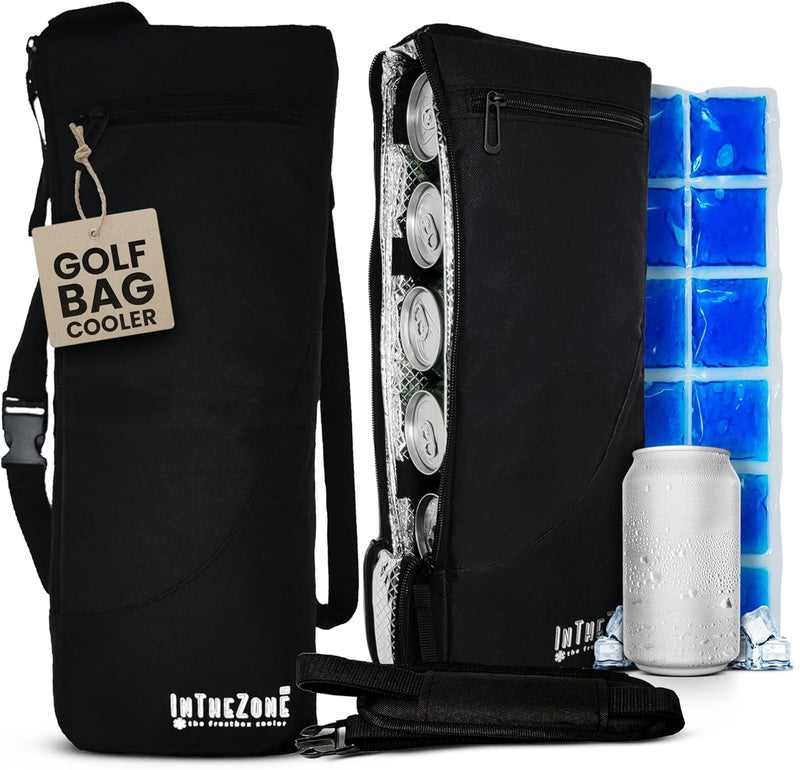 INTHEZONE Frostbox Golf Bag Cooler with Ice Pack | Insulated 6-Can Beer Sleeve | Stays Cold for Hours Discreet Hidden Design - Fits in Golf Bag - Image 1