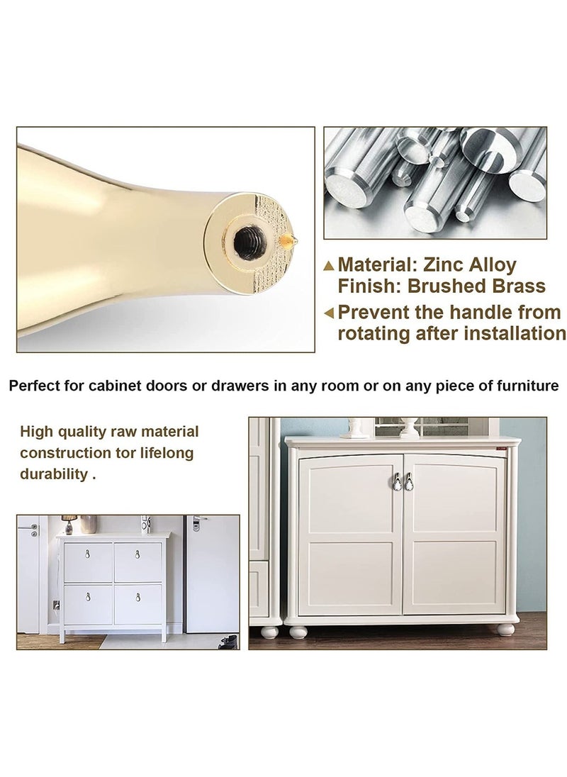Y&D Cabinet knobs Square Pulls Kitchen Cupboard Handles Brushed Brass Zinc Alloy bar Door Dresser Drawer pulls  - Image 3