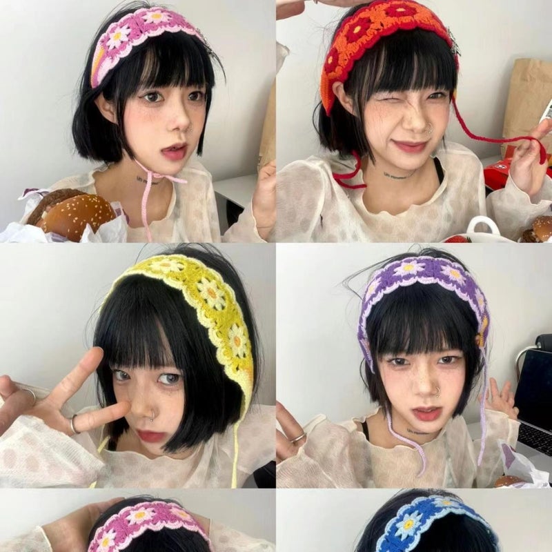 رباط شعر محبوك على شكل رأس مزخرف للنساء يقلل من العمر، إكسسوارات شعر يدوية الصنع بلون عتيق - Image 3