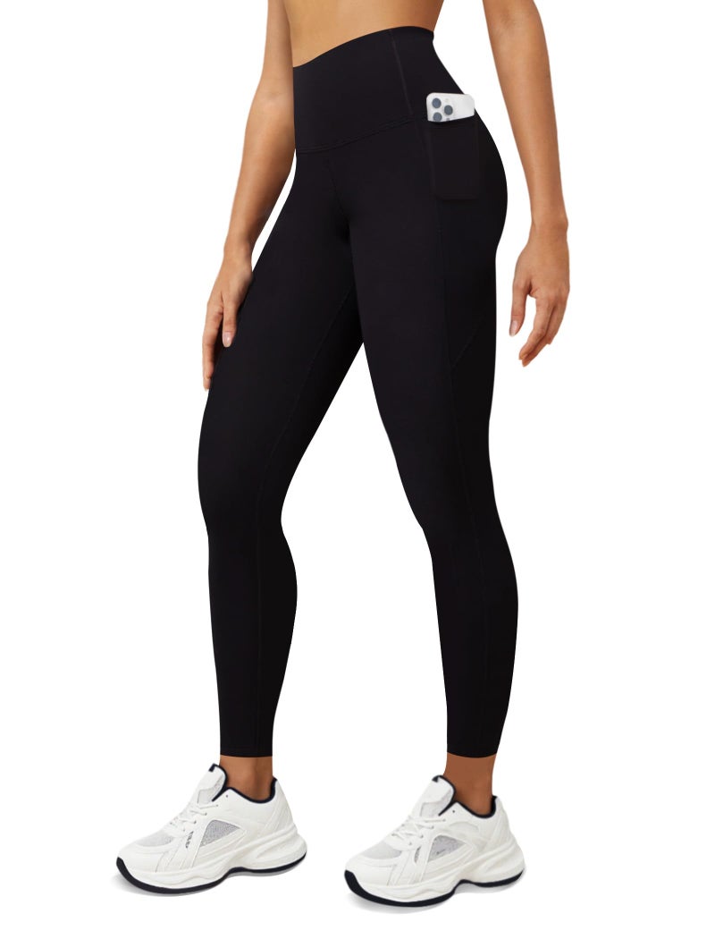 DLOODA Yoga Leggings for Women with Pockets High Waisted Tummy Control Yoga Pants Soft Buttery Workout Leggings Gym Black - Image 1