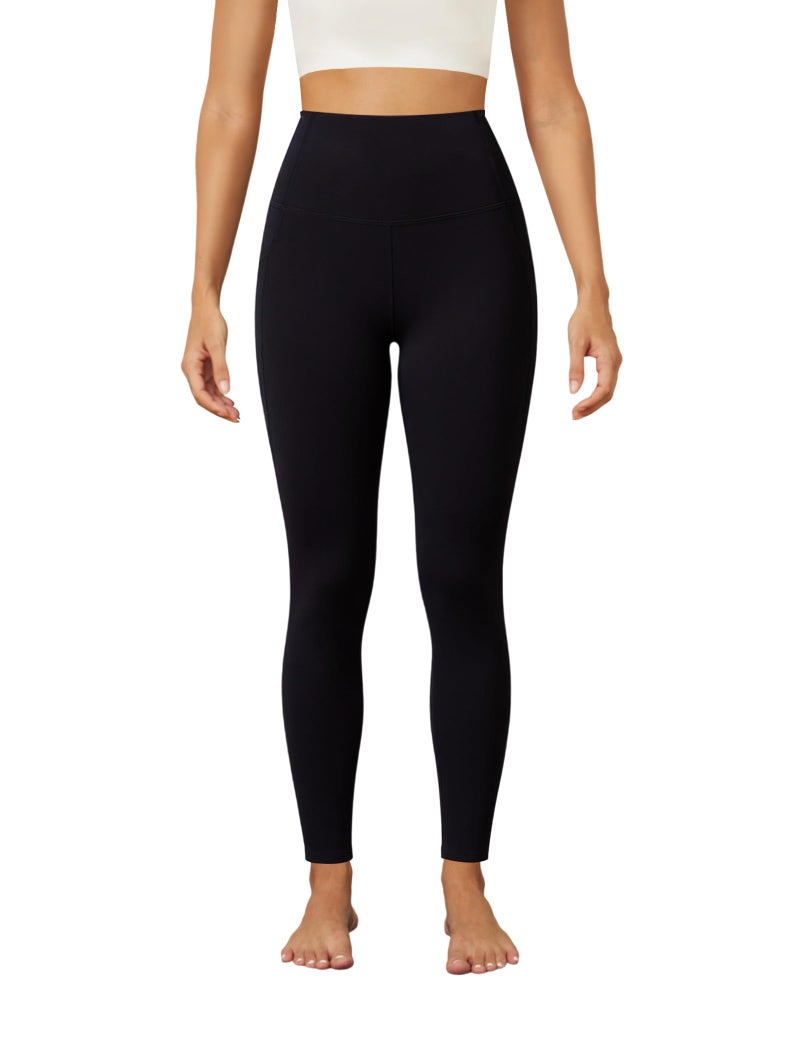 DLOODA Yoga Leggings for Women with Pockets High Waisted Tummy Control Yoga Pants Soft Buttery Workout Leggings Gym Black - Image 3