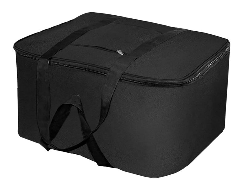 Kuber Industries Lightweight Foldable Multipurpose Storage bag Cloth Organiser Travel Bag With Zippered Closure And Handle BlackHS43KUBMART26644 L - Image 2