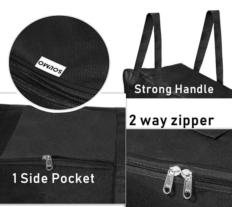Kuber Industries Lightweight Foldable Multipurpose Storage bag Cloth Organiser Travel Bag With Zippered Closure And Handle BlackHS43KUBMART26644 L - Image 4