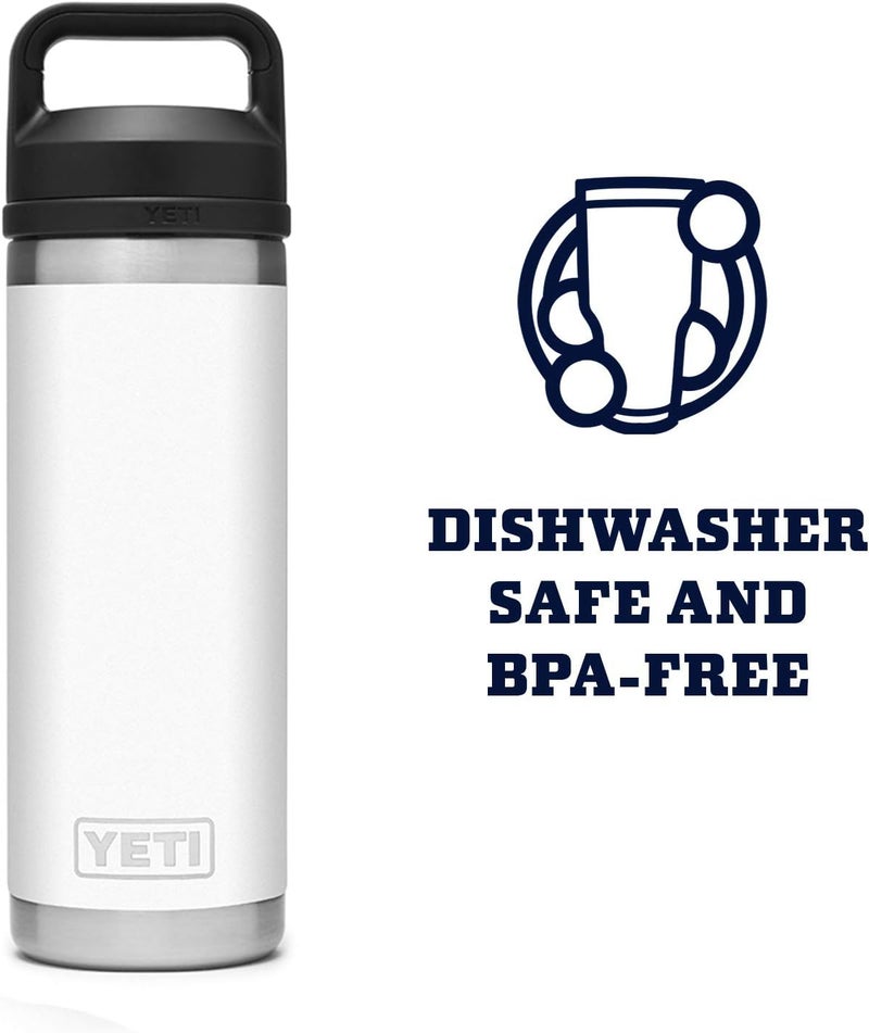 YETI زجاجة رامبلر سعة 18 أونصة، معزولة بالفراغ، من الفولاذ المقاوم للصدأ مع غطاء شوج، أبيض - Image 4