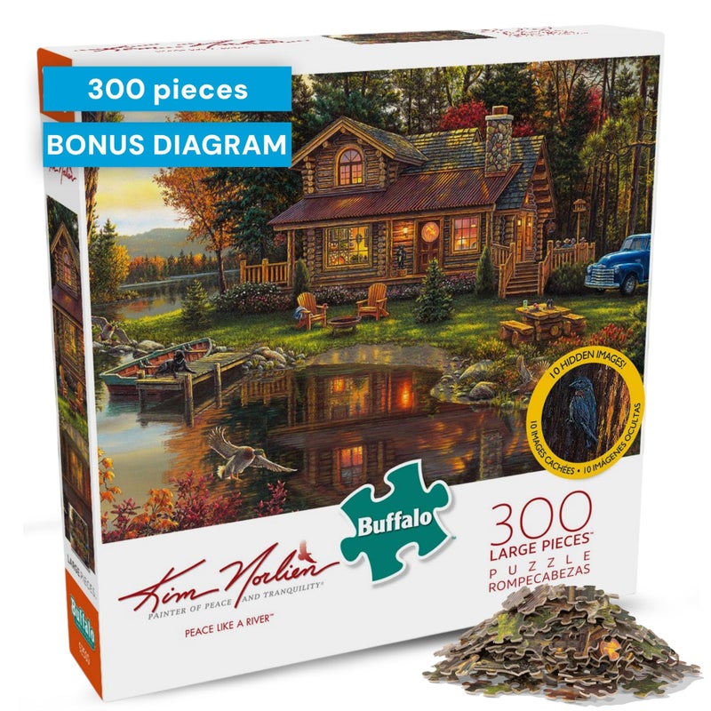 Buffalo Games - Kim Norlien- Peace Like A River - 300 Piece Jigsaw Puzzle For Adults -Challenging Puzzle Perfect for Game Nights - Finished Size is 21.25 x 15.00 - Image 1