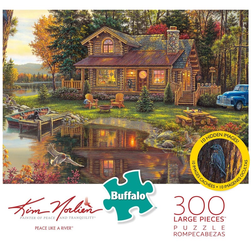 Buffalo Games - Kim Norlien - Peace Like A River - 300 Piece Jigsaw Puzzle for Adults - Large, Easy to Hold Pieces - Challenging Puzzle Perfect for Game Nights, Finished Size 21.25 x 15.00 - Image 1