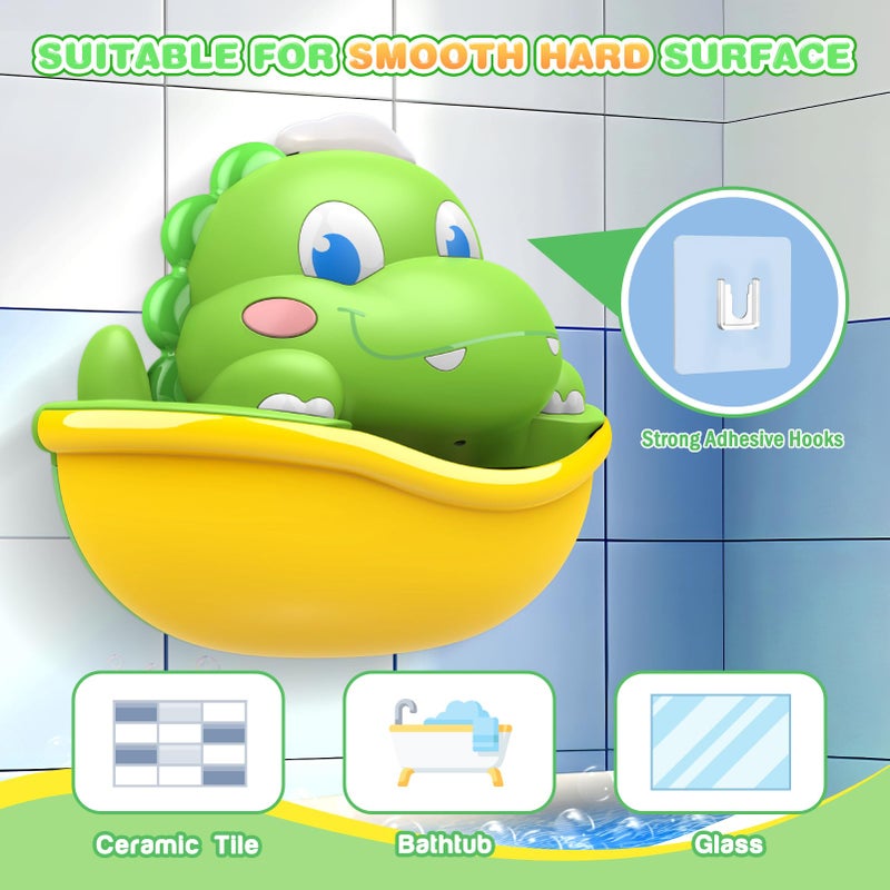 Puidapo Dinosaur Bath Toys,Baby Bath Toys Light Up Bath Bubble Machine Automatic Bath Bubble Maker with Colourful Light Bathtime Shower Bath Toys for Kids Ages 1-3 4-8 Birthday Gift for Toddler Boys Girls - Image 4