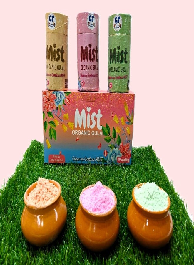 Niku Holi Colour - Herbal Organic Holi Gulal | Colour as Gentle as Mist | Non Toxic, Easy to Remove, Soft Skin Friendly | Pack of 3-80gm *3 | Holi Gift Pack for Family, Party - Image 3