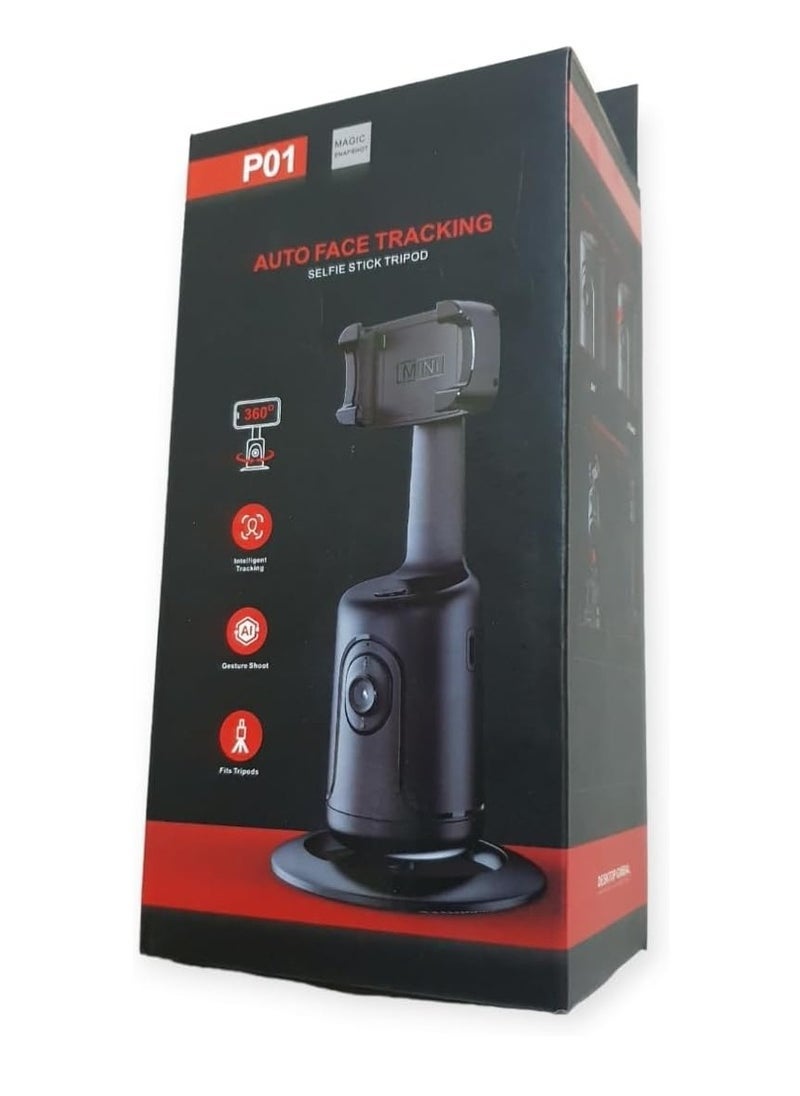 ELTRAZONE - Auto Face Tracking Phone Holder Tripod Stand | Smart 360° Rotation Selfie Stick with Fast Face & Object Tracking | AI Cameraman Mount for Vlogging, Live Streaming, YouTube, Video Calls, TikTok, Online Meetings, and Content Creation - Image 1