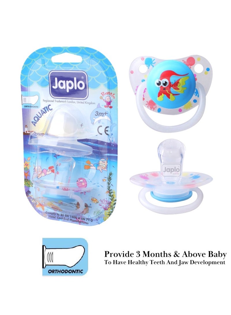 جابلو لهاية سيليكون مائية مع غطاء صحي ومقبض ليلي متوهج لتقويم اسنان الطفل - Image 1