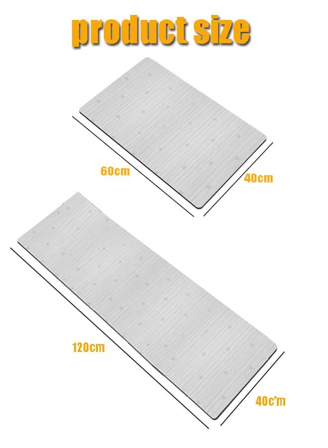 XiuWoo 2 PCS Kitchen Mats and Rugs Set, Non Slip Heavy Duty Standing Mat, Quick Dry Diatom Mud Floor Mat, Cushion Floor Carpet, Waterproof, Oil Resistant and Anti-Fatigue Standing Mat for Kitchen, Floor, Office, Sink, Laundry (40*60cm+40*120cm)  - Image 2