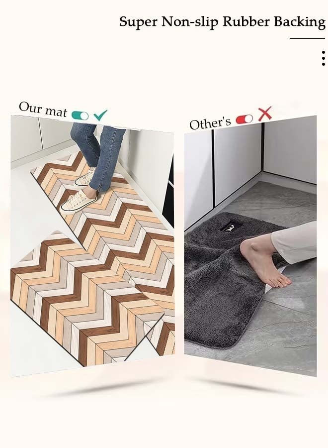 XiuWoo 2 PCS Kitchen Mats and Rugs Set, Non Slip Heavy Duty Standing Mat, Quick Dry Diatom Mud Floor Mat, Cushion Floor Carpet, Waterproof, Oil Resistant and Anti-Fatigue Standing Mat for Kitchen, Floor, Office, Sink, Laundry (40*60cm+40*120cm)  - Image 4