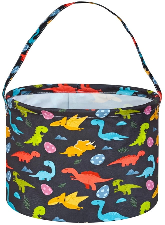 VAIVUSTO Easter Bunny Baskets Easter Egg Bucket Bag Dinosaur Print Gift Basket for Easter Decorations Party Supplies (red Dino Egg) - Image 1
