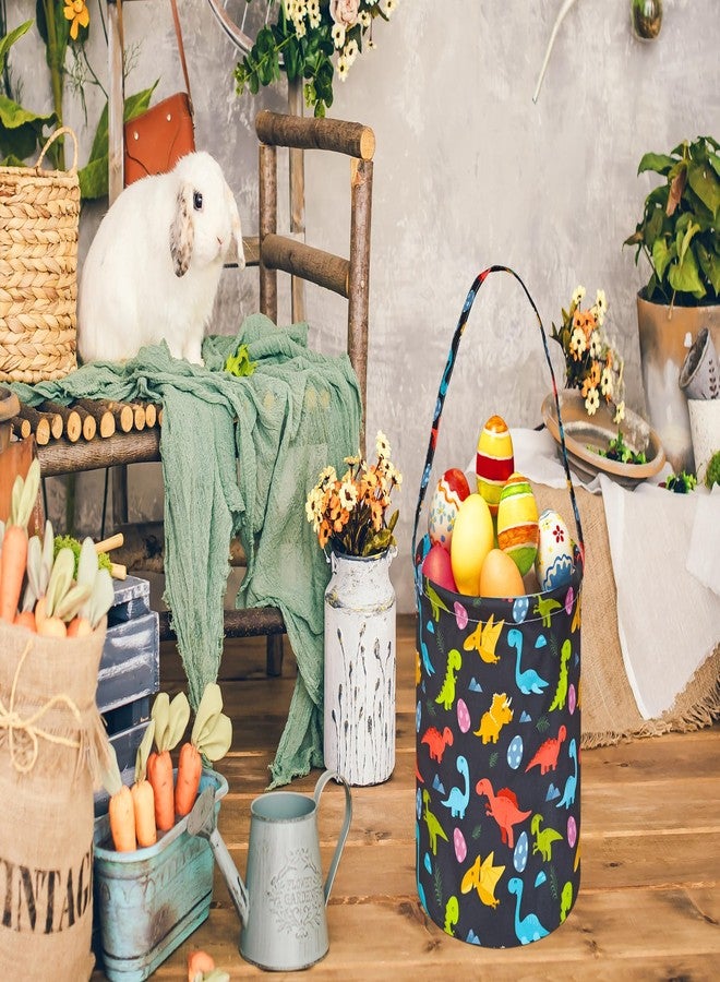 VAIVUSTO Easter Bunny Baskets Easter Egg Bucket Bag Dinosaur Print Gift Basket for Easter Decorations Party Supplies (red Dino Egg) - Image 5