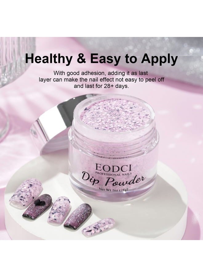 eodci Lavender Glitter Soaking Powder, For Nails 1 Oz/28G, Purple Colors Leaf Platinum Manicure DIY In Salon Beauty Home, Easy Use, Gift Women, No Lamp Curing Needed - Image 2