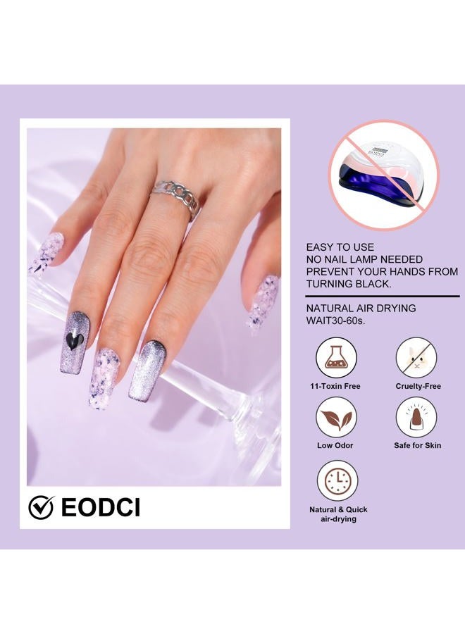 eodci Lavender Glitter Soaking Powder, For Nails 1 Oz/28G, Purple Colors Leaf Platinum Manicure DIY In Salon Beauty Home, Easy Use, Gift Women, No Lamp Curing Needed - Image 5