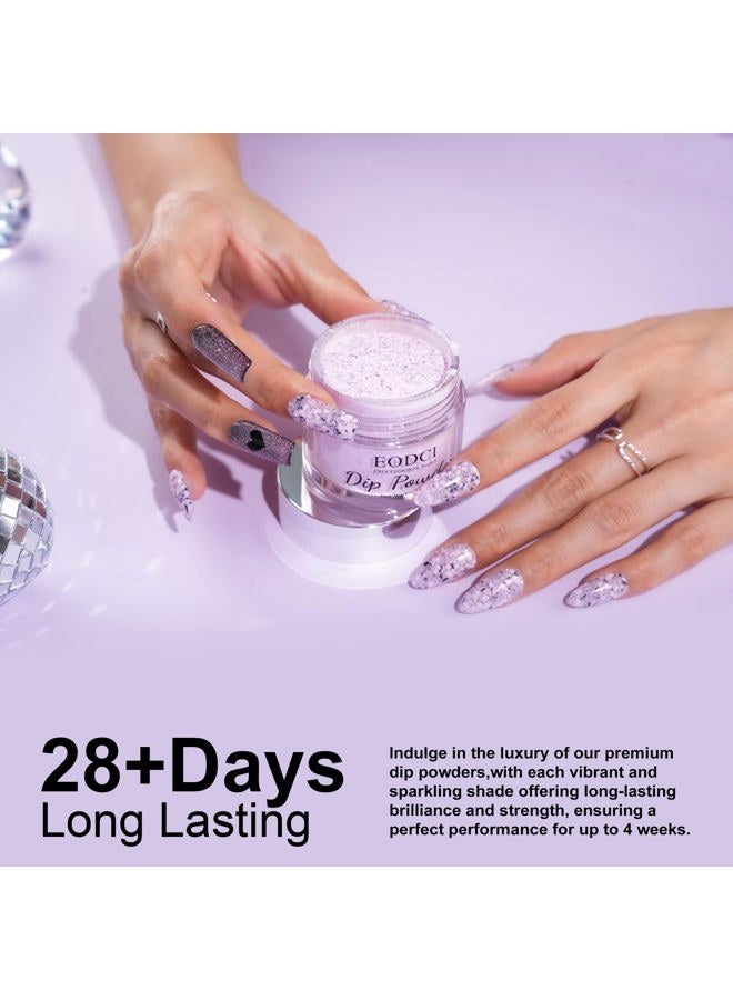 eodci Lavender Glitter Soaking Powder, For Nails 1 Oz/28G, Purple Colors Leaf Platinum Manicure DIY In Salon Beauty Home, Easy Use, Gift Women, No Lamp Curing Needed - Image 4